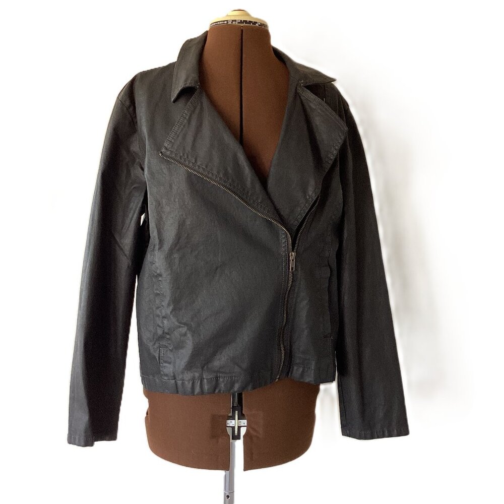 Eileen Fisher Oiled Cotton Moto Jacket